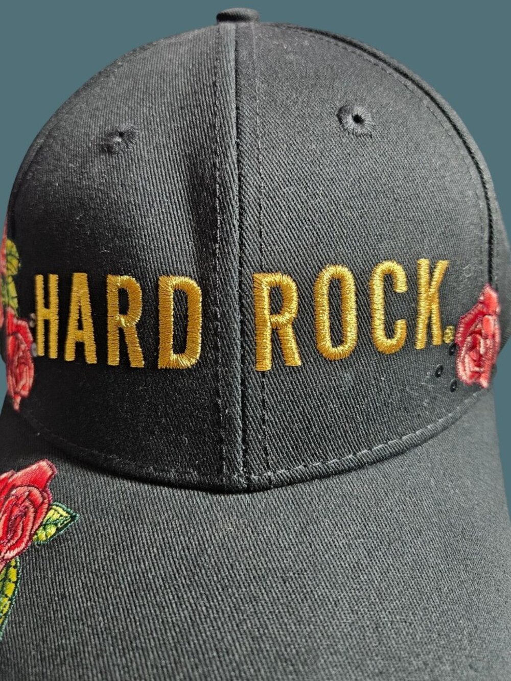 Hard Rock Washington D.C Embroidered Floral Rose Black Adjustable Cotton Cap/Hat - Picture 2 of 8
